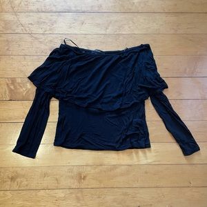 Black off the shoulder long sleeve